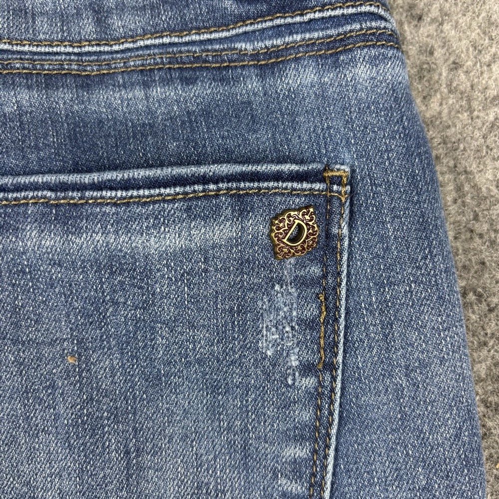Democracy Absolution Jeans Womens 8 Wide Leg Raw Hem Stretch Denim Blue Casual - Picture 6 of 14